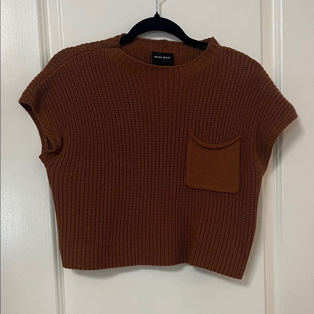 New Look Rust Knit Crop Top